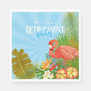 Flamingo Ruhestand Blau Serviette