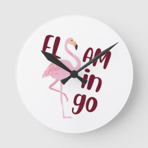 Flamingo Runde Wanduhr