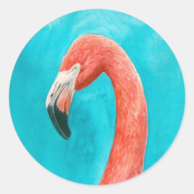 Flamingo Runder Aufkleber (Vorderseite)