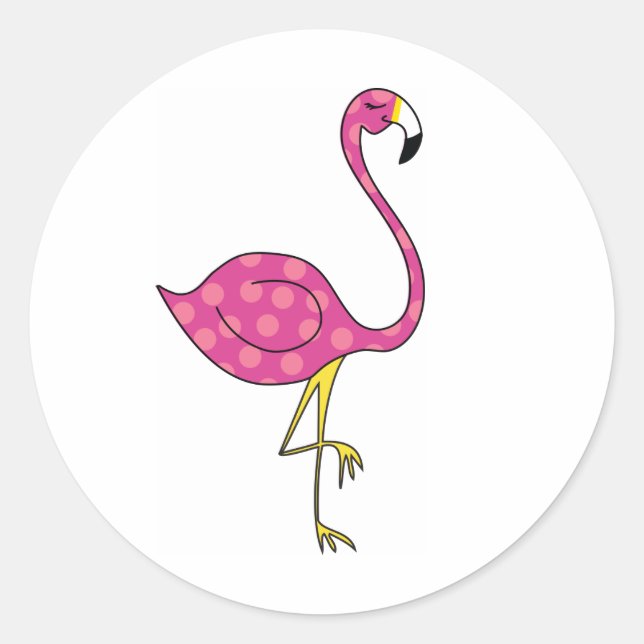 Flamingo Runder Aufkleber (Vorderseite)