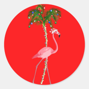 Flamingo Runder Aufkleber