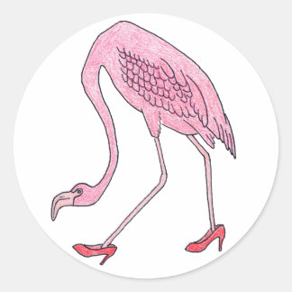 Flamingo Runder Aufkleber