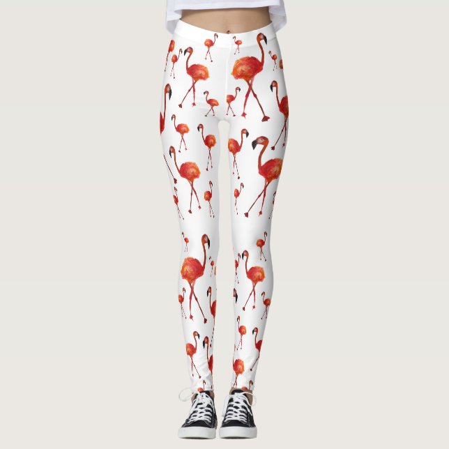 Flamingo Saison Custom Leggings (Vorderseite)