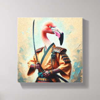 Flamingo Samurai Leinwanddruck