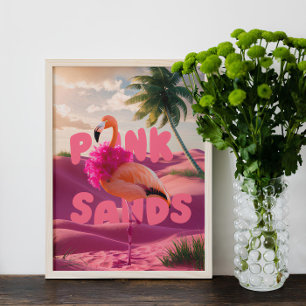 Flamingo-Sand Poster