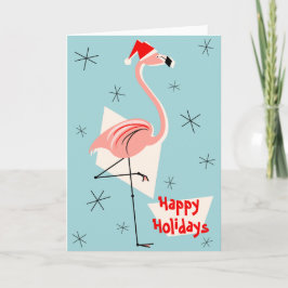 Flamingo Santa Blue Happy Urlaub Feiertagskarte