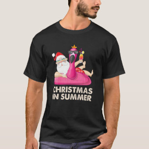 Flamingo Santa Hawaii Sonnenbrille Weihnachten im  T-Shirt