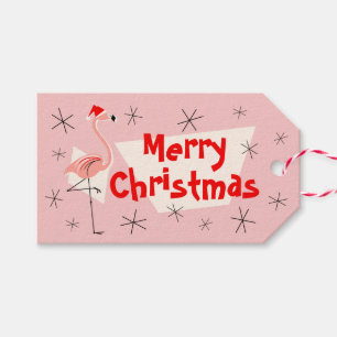 Flamingo Santa Pink Frohe Weihnachtsgeschenk Tags Geschenkanhänger
