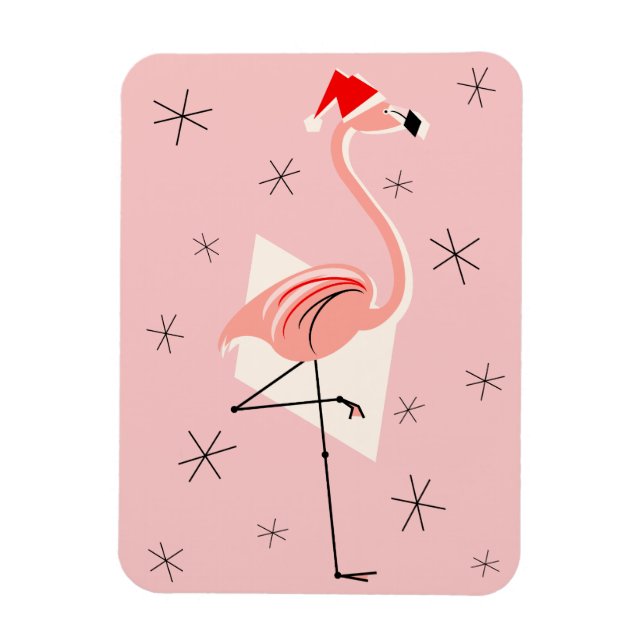 Flamingo Santa Pink Magnet flexibles Portrait (Vertikal)