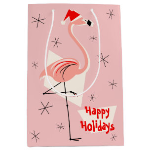 Flamingo Santa Pink Schöne Ferien Mittlere Geschenktüte