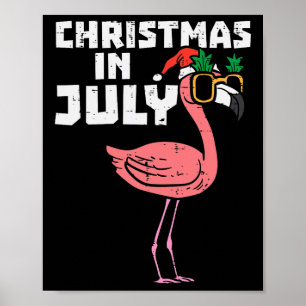 Flamingo Santa Sonnenbrille Weihnachten im Juli Cu Poster