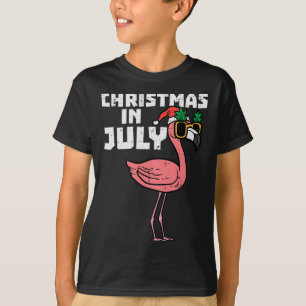 Flamingo Santa Sonnenbrille Weihnachten im Juli Cu T-Shirt