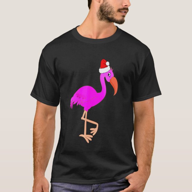 Flamingo Santa T-Shirt (Vorderseite)