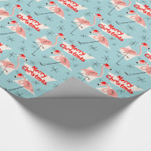 Flamingo Santas Blauer Frohe Weihnachten