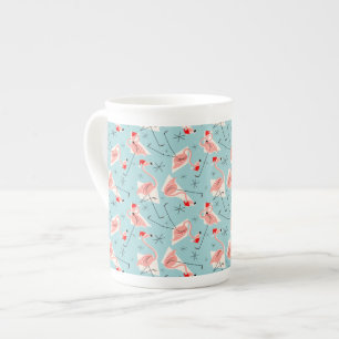Flamingo Santas Blue Multi bone China Prozellantasse