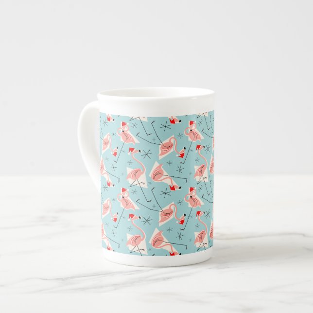 Flamingo Santas Blue Multi bone China Prozellantasse (Vorderseite Links)