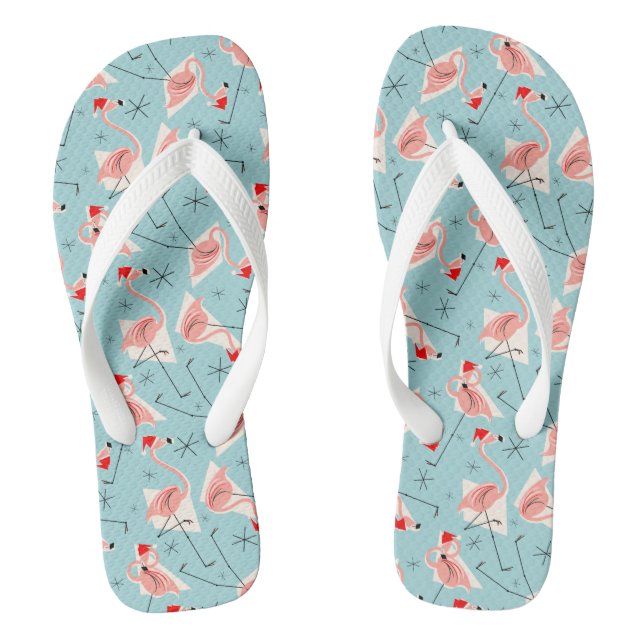 Flamingo Santas Blue Multi flip Flops (Fußbett)