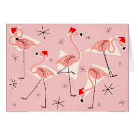 Flamingo Santas Pink Frohe Weihnachten horizontal