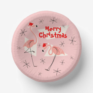 Flamingo Santas Pink Frohe Weihnachten Pappteller