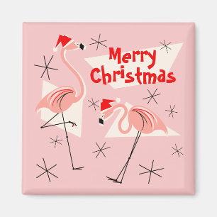 Flamingo Santas Pink Frohe Weihnachtsmagnet Platz Magnet