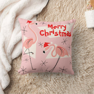 Flamingo Santas Pink Frohe Weihnachtsmarkt Kissen