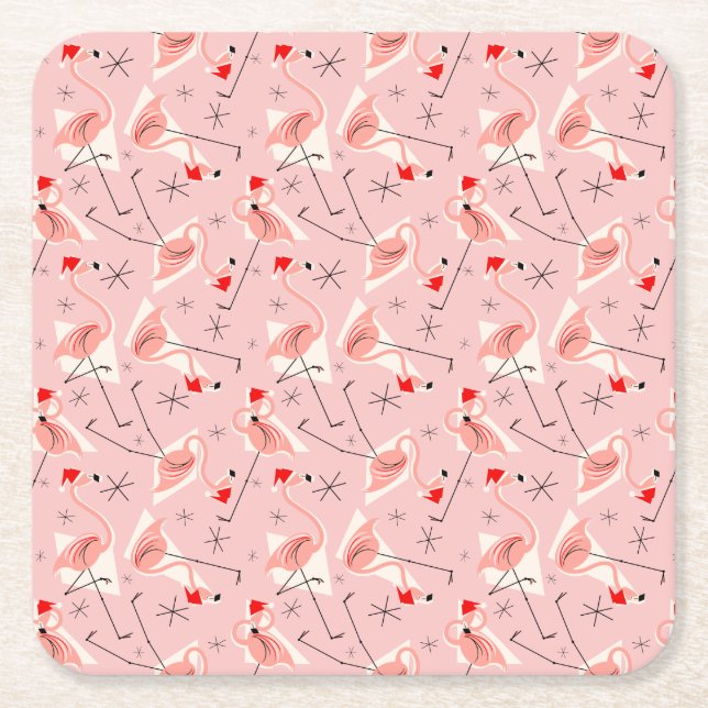 Flamingo Santas Pink Multi Untersetzer Platz (Vorderseite)