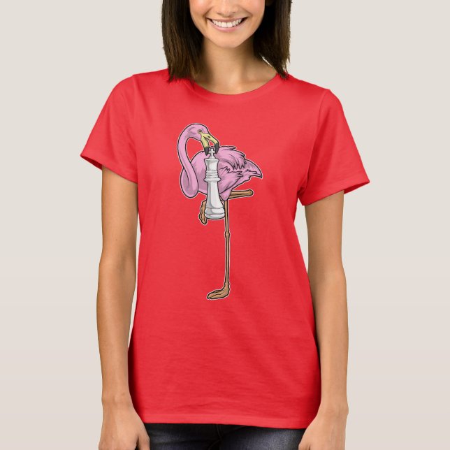 Flamingo Schess Stück King Chess T-Shirt (Vorderseite)