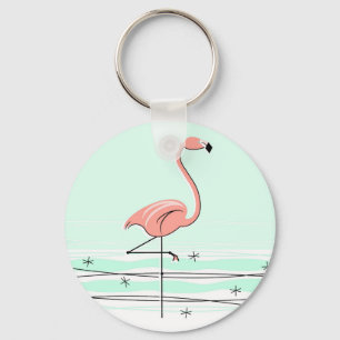 Flamingo Schlüsselkette grün Schlüsselanhänger