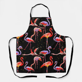 Flamingo-Schürze mit dunklem Hintergrund Schürze