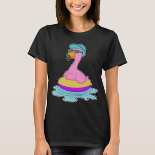 Flamingo Schwimmen Sonnenbrille T-Shirt
