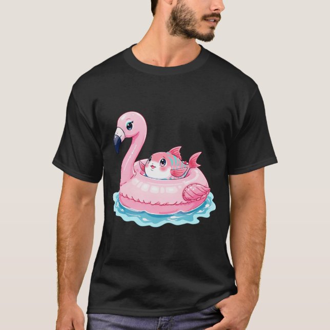 Flamingo Schwimmfisch T-Shirt (Vorderseite)