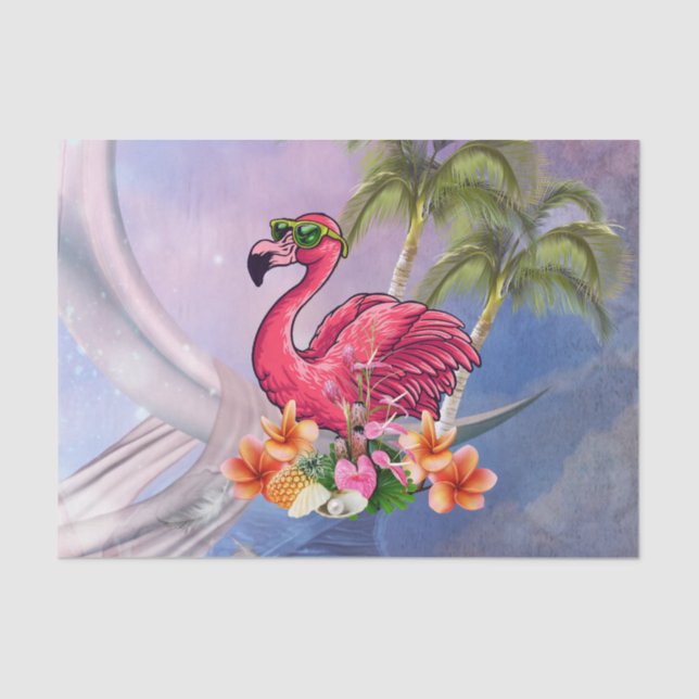 Flamingo Seidenpapier (Vorderseite)