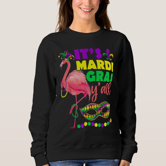 Flamingo Sein Mardi Gras Yall Carnival Jester Hat  Sweatshirt (Vorderseite)