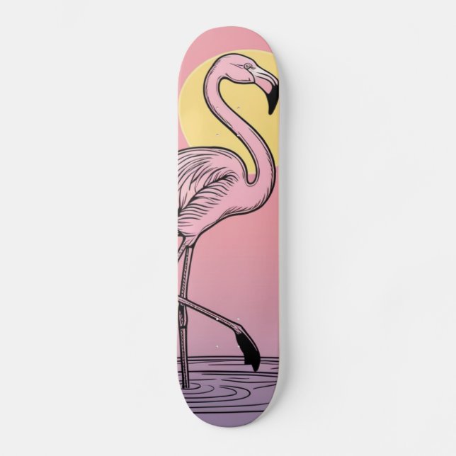 Flamingo Skateboard (Vorderseite)
