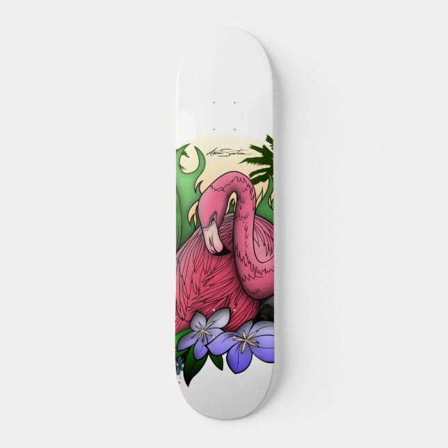 Flamingo Skateboard (Vorne)