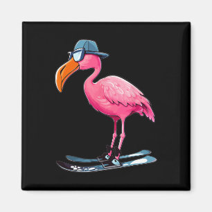 Flamingo Skifahren Langlaufen für Männer Frauen Ki Magnet
