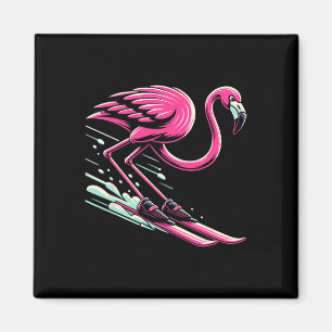 Flamingo Skifahren Langlaufen für Männer Frauen Ki Magnet