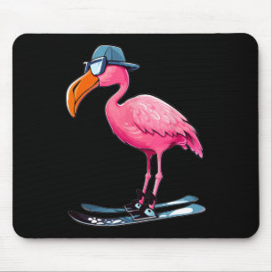 Flamingo Skifahren Langlaufen für Männer Frauen Ki Mousepad