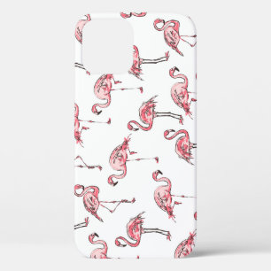 Flamingo-Skizze: Tropisches Vintage-Muster. Case-Mate iPhone Hülle