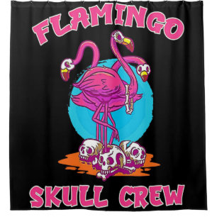 Flamingo Skull Crew Halloween Flamingo Liebhaber Duschvorhang