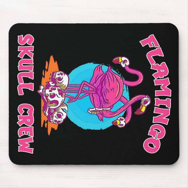 Flamingo Skull Crew Halloween | Flamingo Lovers Mousepad (Vorne)