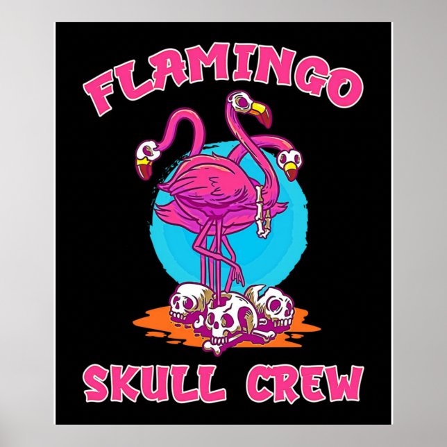 Flamingo Skull Crew Halloween | Flamingo Lovers Poster (Vorne)