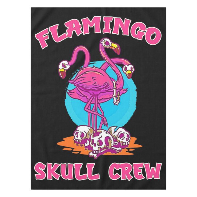 Flamingo Skull Crew Halloween | Flamingo Lovers Tischdecke (Vorderseite)