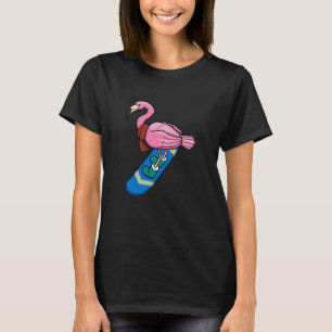 Flamingo Snowboarden Wintersport Hobby T-Shirt