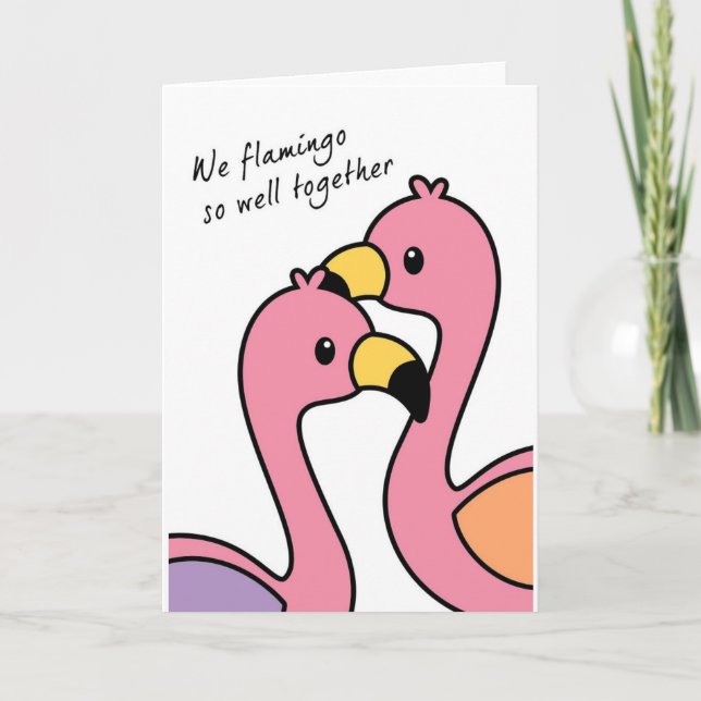 Flamingo So gut Jubiläum/Liebe-Karte Karte (Vorderseite)