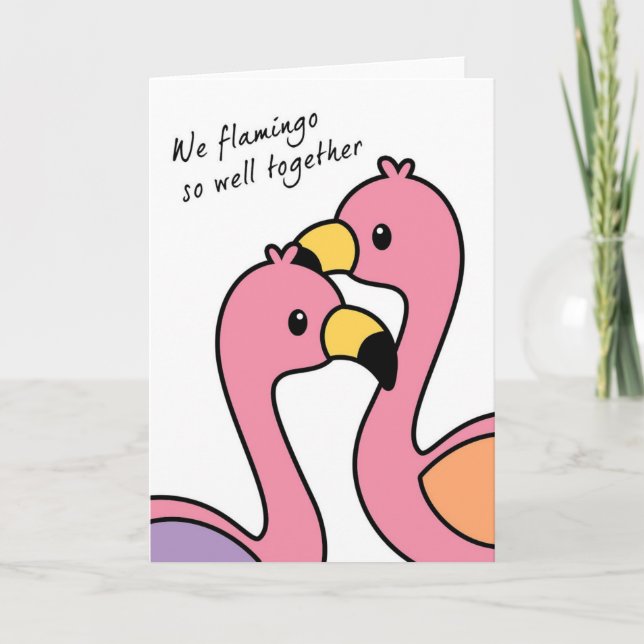 Flamingo So gut Jubiläum/Liebe-Karte Karte (Vorderseite)