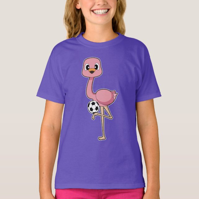 Flamingo Soccer player Soccer T-Shirt (Vorderseite)
