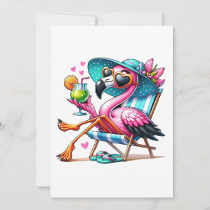 Flamingo Sommer cool Dankeskarte