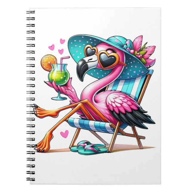 Flamingo Sommer cool Notizblock (Vorderseite)