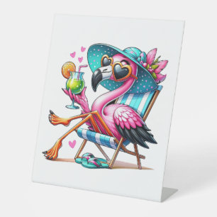 Flamingo Sommer cool Sockelschild